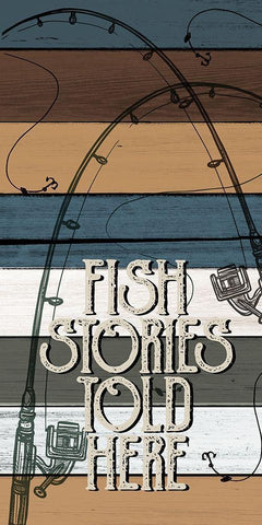 Fishing Panel 1 V2 Black Ornate Wood Framed Art Print with Double Matting by Allen, Kimberly