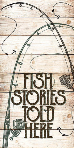 Fishing Panel 1 White Modern Wood Framed Art Print with Double Matting by Allen, Kimberly