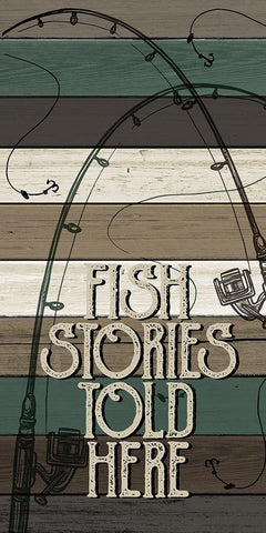 Fishing Panel 1 Black Ornate Wood Framed Art Print with Double Matting by Allen, Kimberly