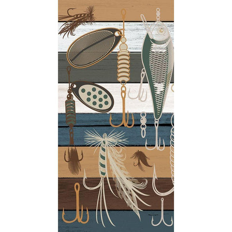 Fishing Panel 2 V2 White Modern Wood Framed Art Print by Allen, Kimberly