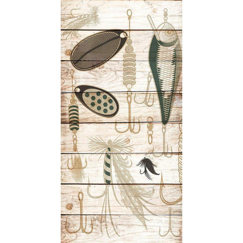 Fishing Panel 2 Gold Ornate Wood Framed Art Print with Double Matting by Allen, Kimberly