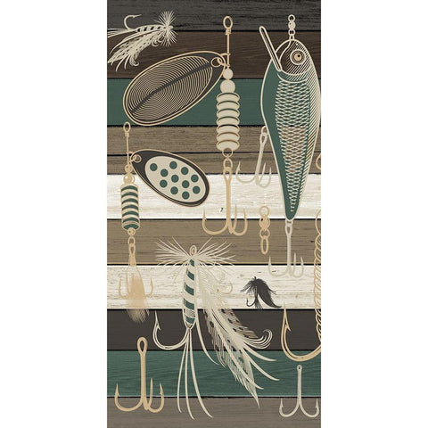 Fishing Panel 2 Black Modern Wood Framed Art Print with Double Matting by Allen, Kimberly