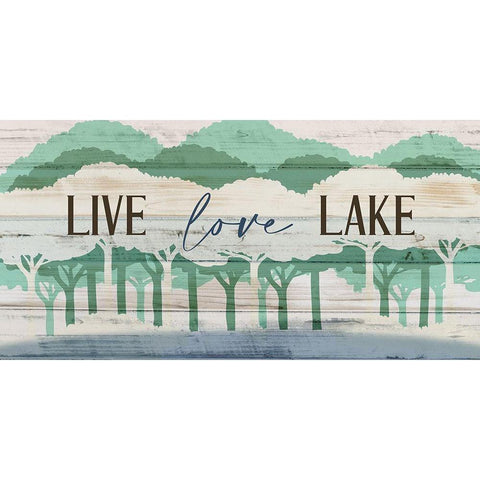 Live Love Lake Panel White Modern Wood Framed Art Print by Allen, Kimberly