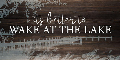 Wake at the Lake White Modern Wood Framed Art Print with Double Matting by Allen, Kimberly