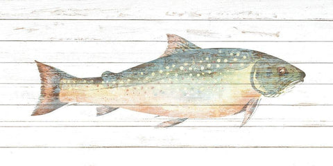 Trout 2 Black Ornate Wood Framed Art Print with Double Matting by Allen, Kimberly