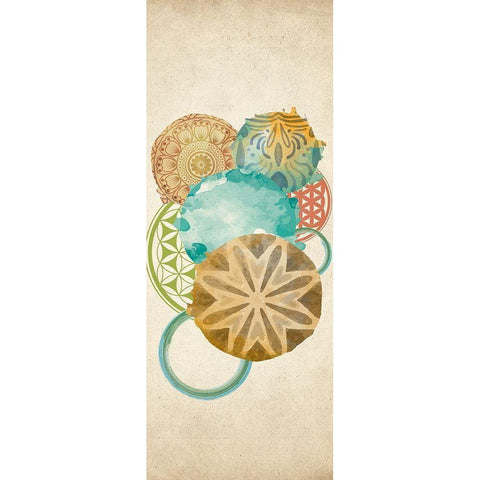 Circled 1 Gold Ornate Wood Framed Art Print with Double Matting by Allen, Kimberly