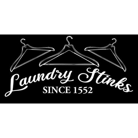 Laundry Stinks White Modern Wood Framed Art Print by Allen, Kimberly
