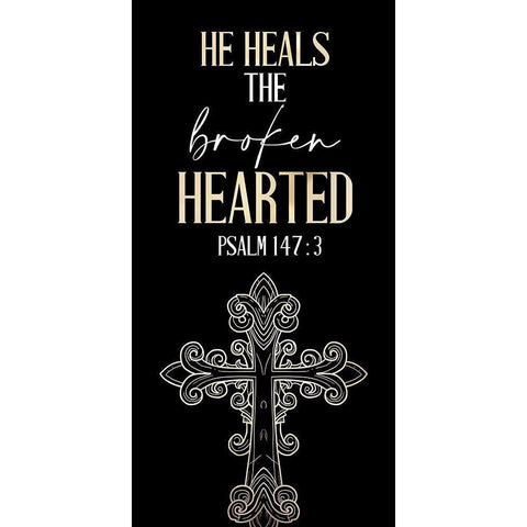 He Heals Gold Ornate Wood Framed Art Print with Double Matting by Allen, Kimberly