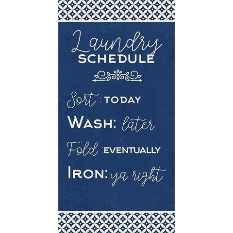 Laundry Schedule Black Modern Wood Framed Art Print by Allen, Kimberly