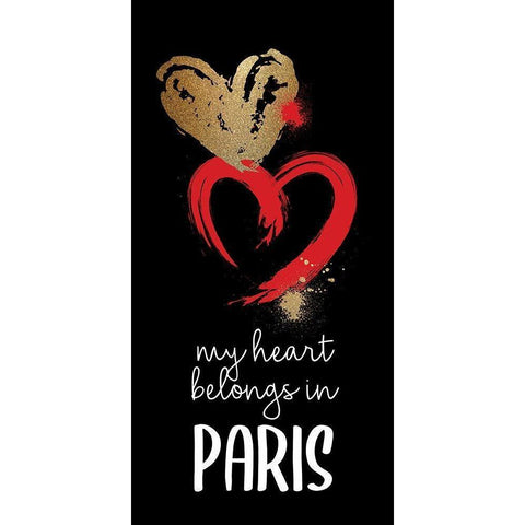 I Love Paris 2 Black Modern Wood Framed Art Print with Double Matting by Allen, Kimberly