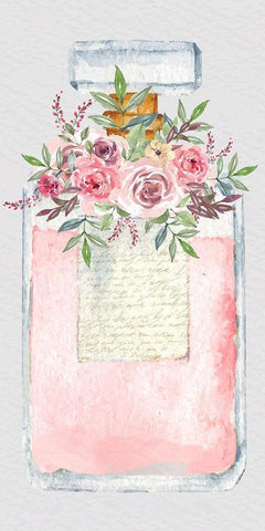 Pink Scent 1 V2 White Modern Wood Framed Art Print with Double Matting by Allen, Kimberly