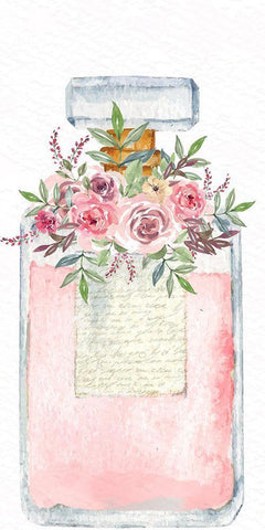 Pink Scent 1 White Modern Wood Framed Art Print with Double Matting by Allen, Kimberly