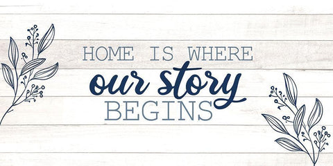 Our Story White Modern Wood Framed Art Print with Double Matting by Allen, Kimberly