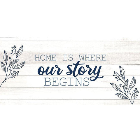 Our Story Gold Ornate Wood Framed Art Print with Double Matting by Allen, Kimberly
