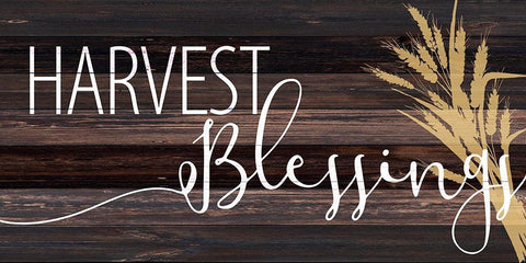 Harvest Blessings Black Ornate Wood Framed Art Print with Double Matting by Allen, Kimberly