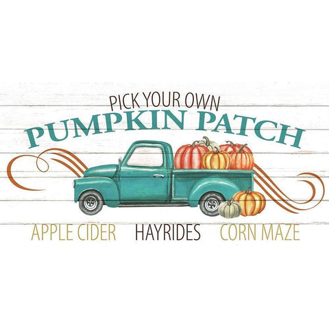 Pumpkin Patch Black Modern Wood Framed Art Print with Double Matting by Allen, Kimberly