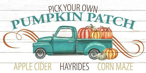 Pumpkin Patch Black Ornate Wood Framed Art Print with Double Matting by Allen, Kimberly