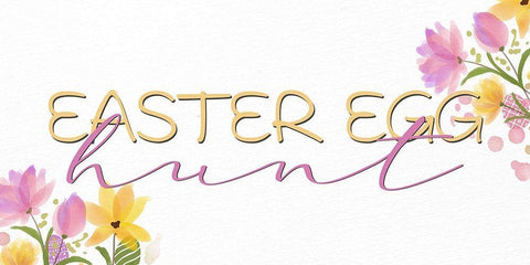 Easter Egg Hunt Black Ornate Wood Framed Art Print with Double Matting by Allen, Kimberly