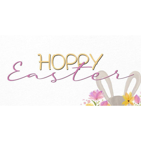 Hoppy Easter Black Modern Wood Framed Art Print by Allen, Kimberly