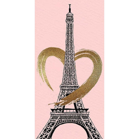 Paris Heart 1 White Modern Wood Framed Art Print by Allen, Kimberly