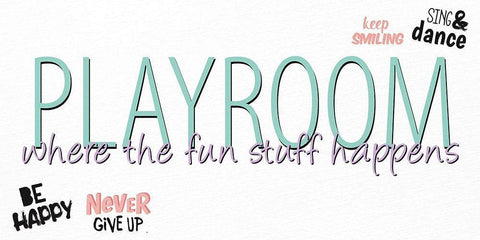 Playroom White Modern Wood Framed Art Print with Double Matting by Allen, Kimberly