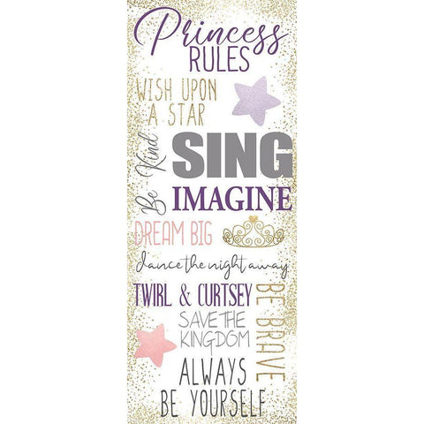 Princess Rules A Gold Ornate Wood Framed Art Print with Double Matting by Allen, Kimberly