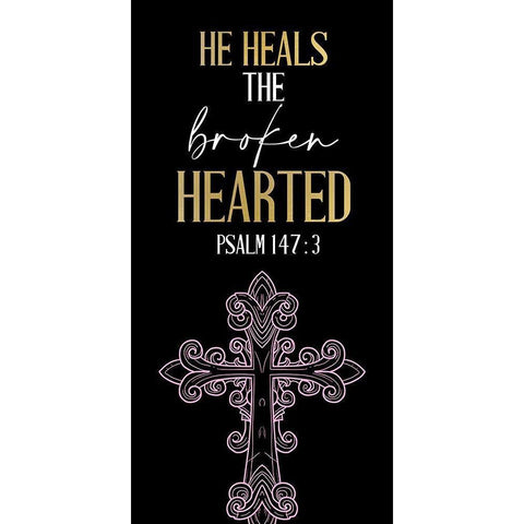 He Heals Blossoms 1 Black Modern Wood Framed Art Print with Double Matting by Allen, Kimberly