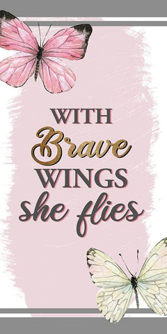 Wings 1 White Modern Wood Framed Art Print with Double Matting by Allen, Kimberly