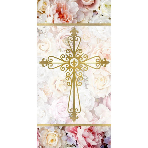 Faith Hope Floral 1 Black Modern Wood Framed Art Print with Double Matting by Allen, Kimberly
