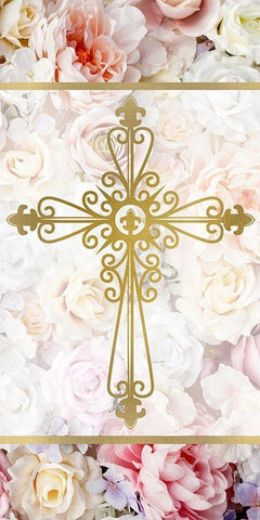 Faith Hope Floral 1 White Modern Wood Framed Art Print with Double Matting by Allen, Kimberly