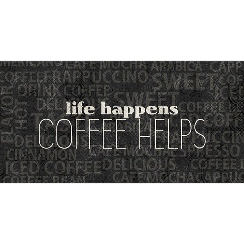 Life Happens 1 White Modern Wood Framed Art Print by Allen, Kimberly