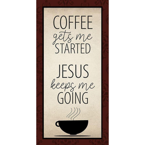 Coffee Get Me 1 White Modern Wood Framed Art Print by Allen, Kimberly