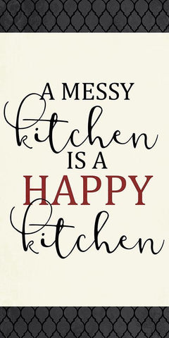 Happy Kitchen 1 Black Ornate Wood Framed Art Print with Double Matting by Allen, Kimberly