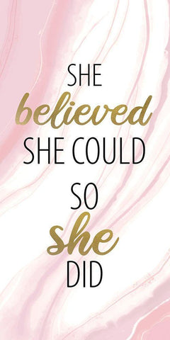 She Believed 1 Black Ornate Wood Framed Art Print with Double Matting by Allen, Kimberly