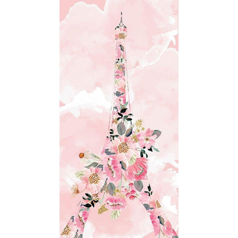 Paris Blooms 1 White Modern Wood Framed Art Print by Allen, Kimberly