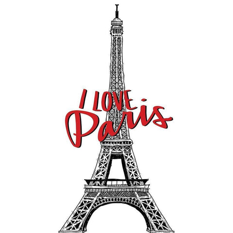 Paris Idea Love 1 White Modern Wood Framed Art Print by Allen, Kimberly