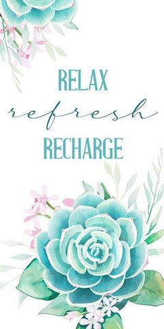 Relax Recharge 1 White Modern Wood Framed Art Print with Double Matting by Allen, Kimberly