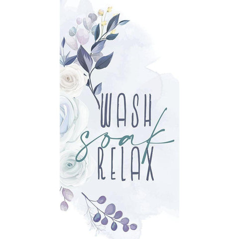 Wash Soak Relax 1 White Modern Wood Framed Art Print by Allen, Kimberly