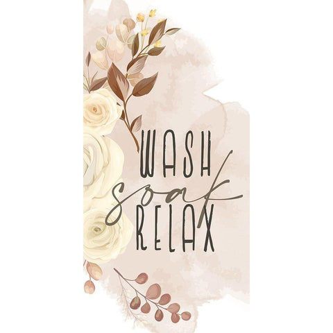 Wash Soak Relax 1_fall Black Modern Wood Framed Art Print by Allen, Kimberly