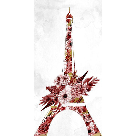 Paris Fall Blooms 1 v2 White Modern Wood Framed Art Print by Allen, Kimberly