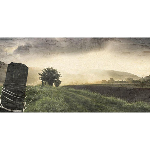 Sunset Farm White Modern Wood Framed Art Print by Allen, Kimberly