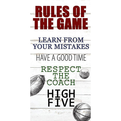 Rules of the Game 1 Black Modern Wood Framed Art Print with Double Matting by Allen, Kimberly