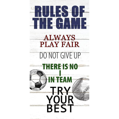 Rules of the Game 2 Black Modern Wood Framed Art Print with Double Matting by Allen, Kimberly