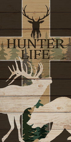 Hunter Life Black Ornate Wood Framed Art Print with Double Matting by Allen, Kimberly