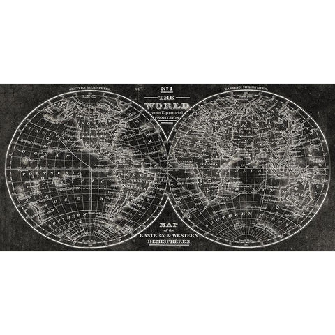 Eastern and Western Hemispheres Black Modern Wood Framed Art Print with Double Matting by Allen, Kimberly