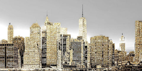 New York 1 White Modern Wood Framed Art Print with Double Matting by Allen, Kimberly