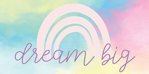 Dream Big Rainbow White Modern Wood Framed Art Print with Double Matting by Allen, Kimberly