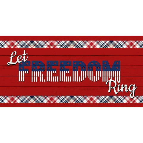 Let Freedom Ring White Modern Wood Framed Art Print by Allen, Kimberly