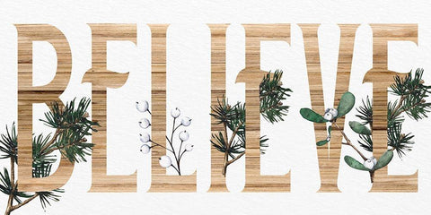 Believe Wood Black Ornate Wood Framed Art Print with Double Matting by Allen, Kimberly