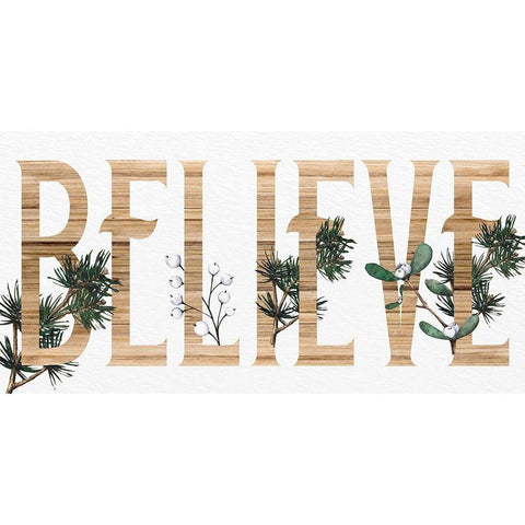 Believe Wood Black Modern Wood Framed Art Print with Double Matting by Allen, Kimberly